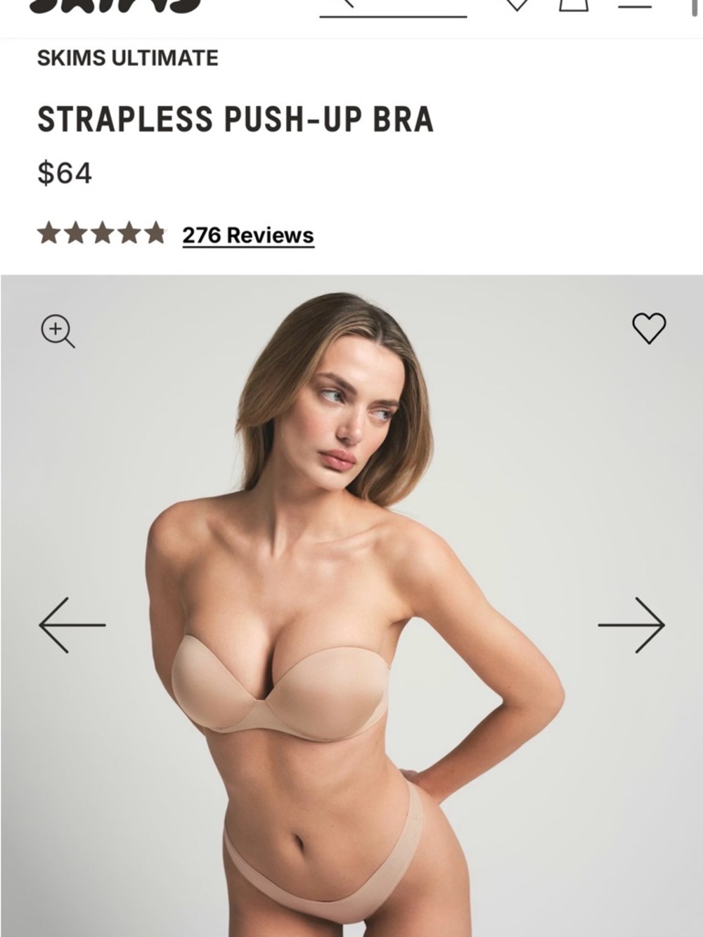 SKIMS Strapless Push-Up Bra in Nude